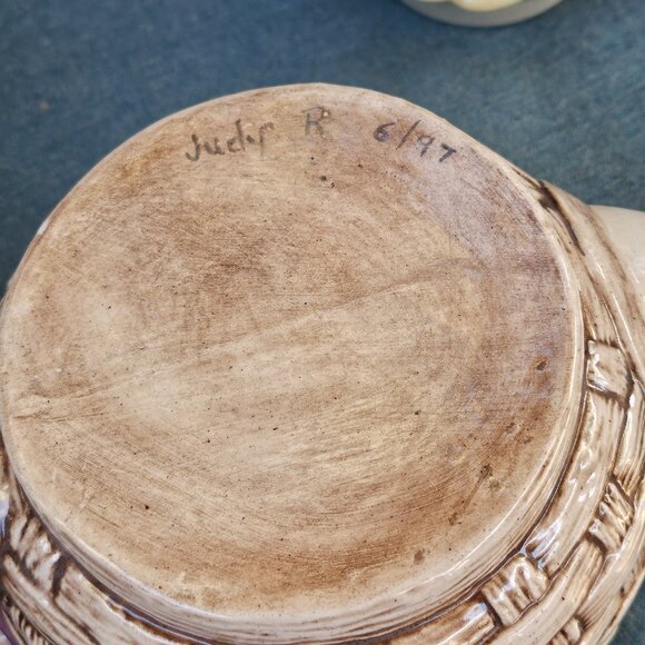 Vintage Flowers In A Basket Teapot; decorative teapot - Picture 8 of 12